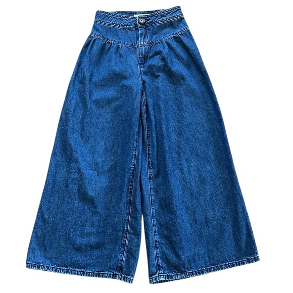 WE THE FREE Wide Leg Cropped Jeans with Front Yoke Size 25 - Picture 1 of 9